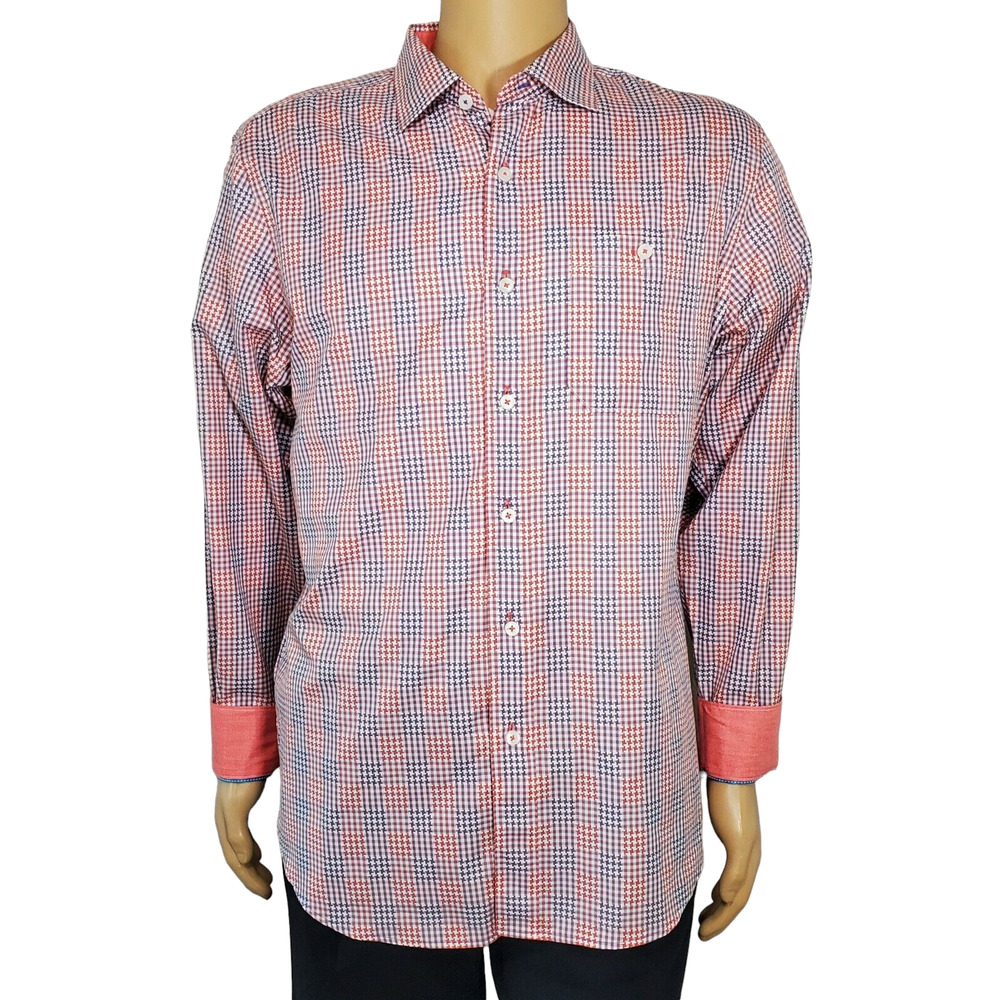Tommy Bahama Button Up Size Large Checks Cotton Oxford NWOT